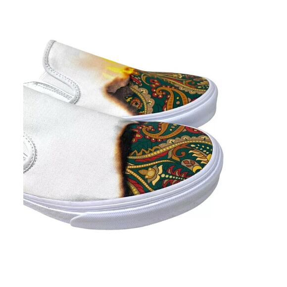 New VANS OFF THE WALL SHOES SLIP ON CANVAS PAISLEY SZ 5 WOMAN SKATER OLD SKOOL - Picture 4 of 11